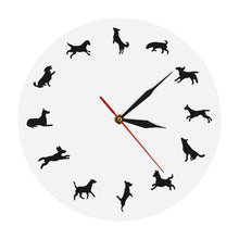 Load image into Gallery viewer, Dogs Silhouette Clock