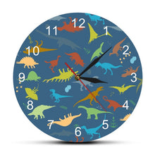 Load image into Gallery viewer, Colorful Dinosaur Clock